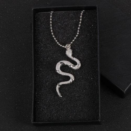 Snake Necklace For Men Women Animal Snake Charm Dangle Pendant Ball Chain Necklace Trendy Female Birthday Jewelry Gift 45/65cm
