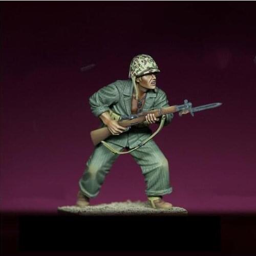 1/24 75MM US Mareine infantryman 75 mm Resin figure Model kits Miniature gk Unassembly Unpainted