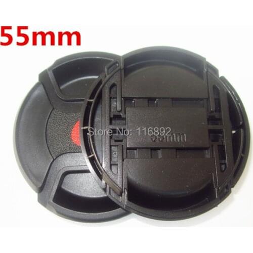 10pcs/lot 40.5mm 49mm 55mm 58mm center pinch Snap-on cap cover LOGO for Alpha 55mm camera Lens