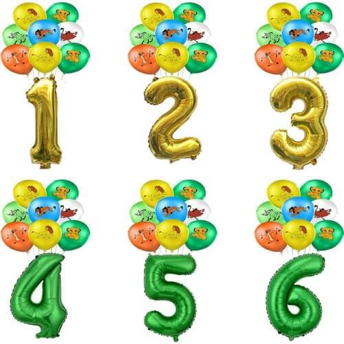 13Pcs 12inch Lion King Latex Balloons Lion King Theme Birthday Party Decor Baby Shower Decor Kids Party Balloon Air Globos