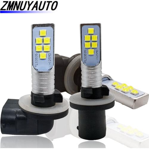 2PCS H27 Led 880 881 Led Bulb H27W H27W/1 H27W/2 1400LM 6000K White Car Fog Light Driving Day Running Lamp Auto 12V