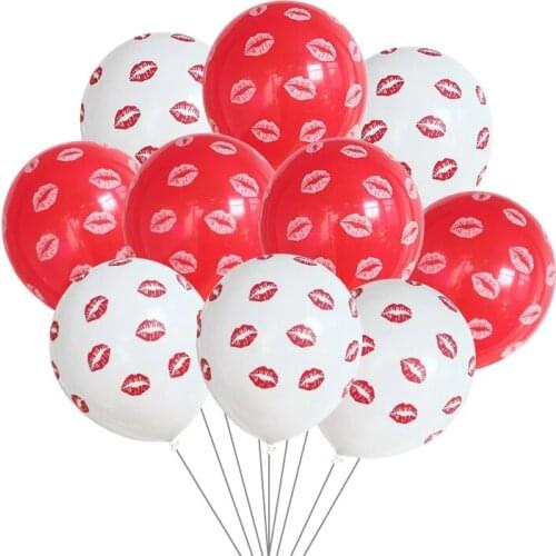 20Pcs 12inch Wedding Balloon Red Lip Helium Ballon Anniversary Balloon Birthday Valentines Day Decorations Event Party Supplies