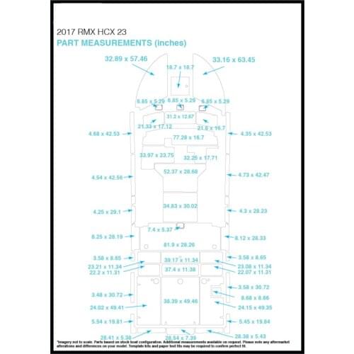 2017 RMX HCX 23 Cockpit Pad Boat EVA Teak Decking 1/4" 6mm