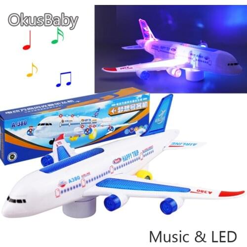 28cm Children Battery Music and Lights With Wheels Toy Vehicle Airplane Airliner Toys Model Kids Christmas Gift