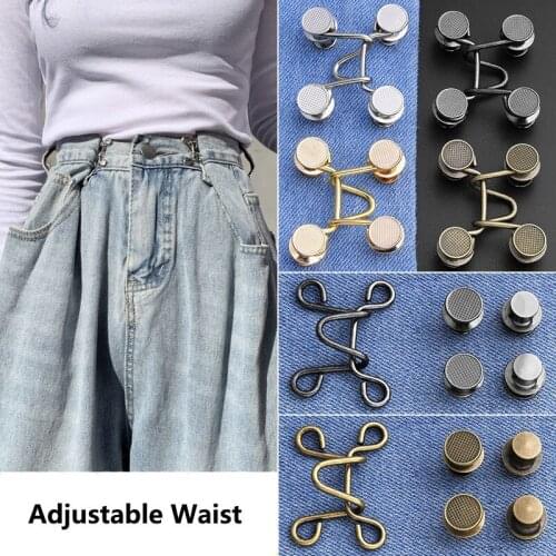 4 Set Waist Button Nail-Free Removable Extender Set Jeans Extender Waist Extender Buttoned Jeans Waist Adjustment Fit In 2021