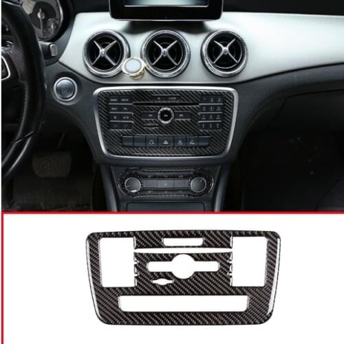 Soft Carbon Fiber Car Center Console CD Mode Decoration Sticker For Mercedes-Benz GLA CLA A Class W176 C117 X156 2015-2019 Year