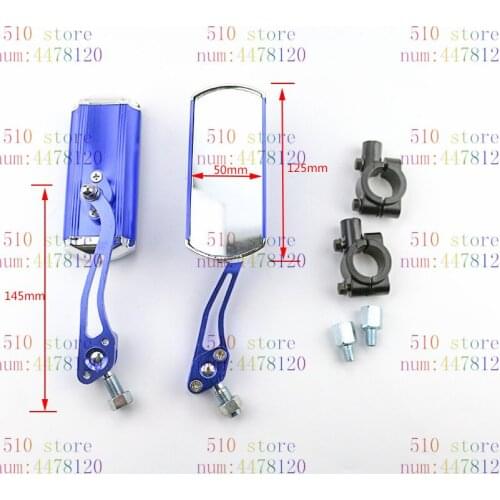 Free shipping good quality blue motor bike side mirror Electric motorcycle backup mirror unviersal scooter accessories ATV