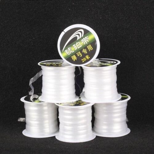 20M New Slingshot Rubber Band Tied White Color High Elasticity Flexible Durable Manual Sling Elastic Band