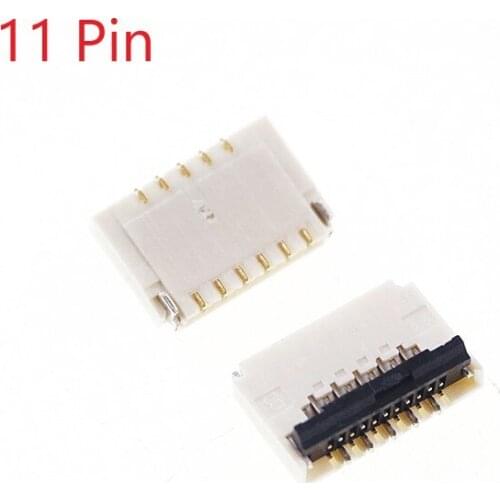 100 pcs FPC connector 11 Pin 0.3 mm pitch 0.9 mm height back flip type dual sided Top and Bottom Right Angle SMT PCB FH35C ZIF