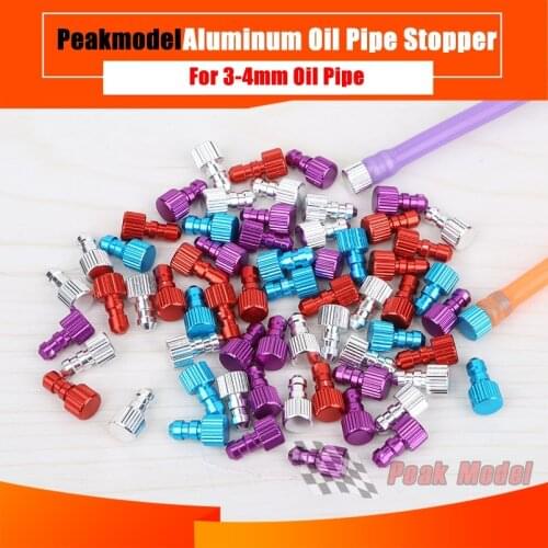 Aluminum Alloy Fuel Tank Fittings Oil Stop Tubing Plug for 3-4mm Oil Pipe Stopper Cork Spigot for RC Model Parts