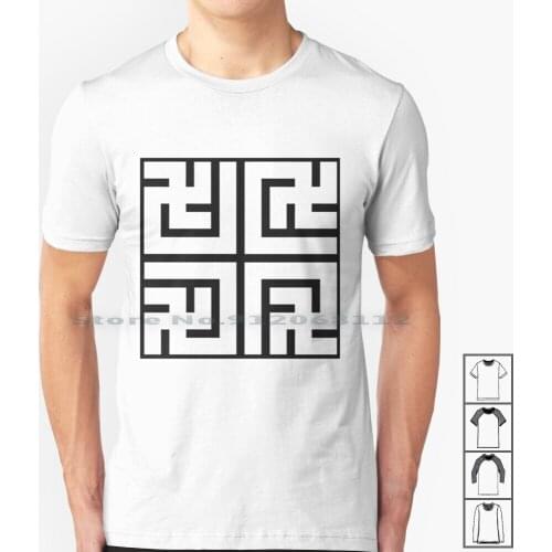 Nya Variant Tile T Shirt 100% Cotton Sayagata The Good Cross Pattern Repeating Pattern Maze Lucky Lucky Cross Geometric Sacred