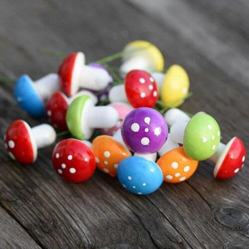 16Pcs Artificial Mushroom Holiday Easter Bonsai Spring Garden Flower Pot Decor Holiday Easter Bonsai Spring Garden Decoration