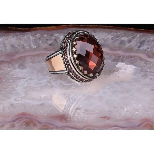 Zultanite Stone with Rose Band 925 Sterling Silver Men Ring Exclusve Design Mens Ring Gift for him Ottoman Vintage Style jewelry
