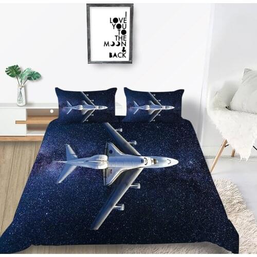 Space Shuttle Bedding Set Galaxy Fantasy Fashionable Duvet Cover 3D King Queen Twin Full Single Double Unique Design Bed Set