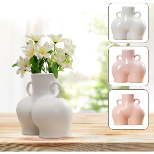Creative Nordic Ceramic Simulation Human Body Art Dried Flower Plant Arrangement Vase Decoration Home Decorat Ornaments