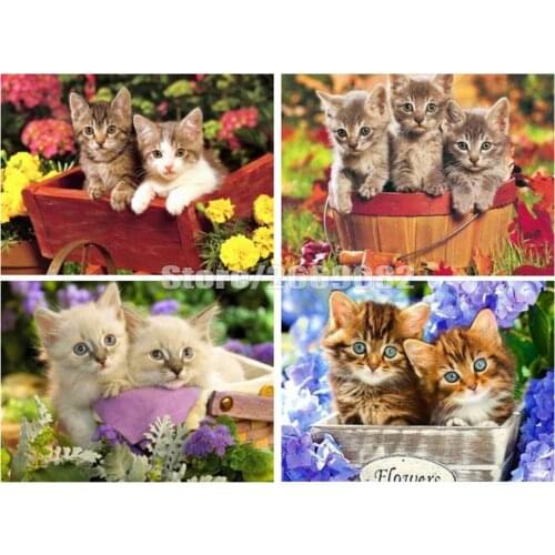 5D DIY Diamond Painting Cat Animal Full Square Drill Home Decoration Embroidery Picture Art Kits Christmas gifts TT1576
