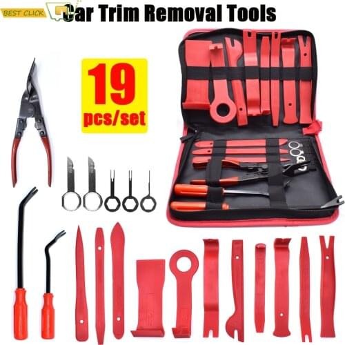 19PCS/set Car Removal Trim Tools Disassembly Interior Kit Audio Door Panel Dashboard DVD Player Auto Hand Pry Bar Clip Remover