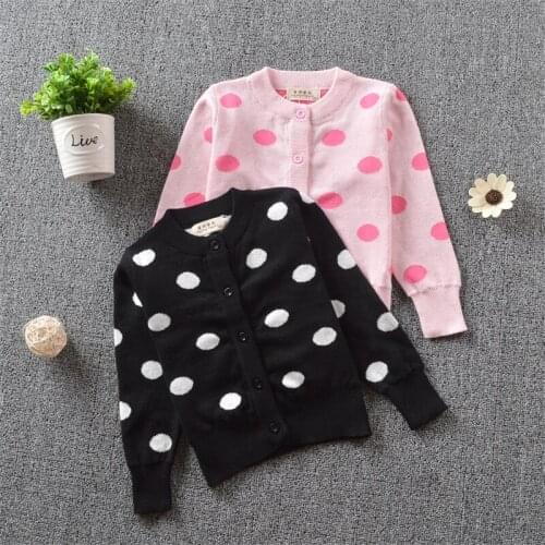 Baby girl boys clothes Children Sweater Kids Pullover Cardigan Toddler Warm Knitted Dot Print Coat Cardigan Tops Outfits Clothes