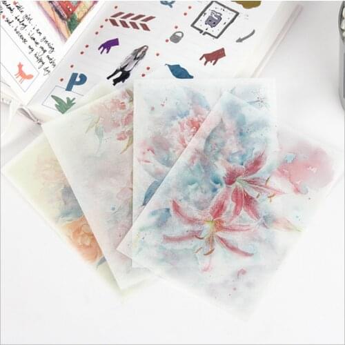 Original Hand-Painted Stickers Ink Style Watercolor Painting Bullet Journal Stickers Scrapbook Diary Office For School Supplies