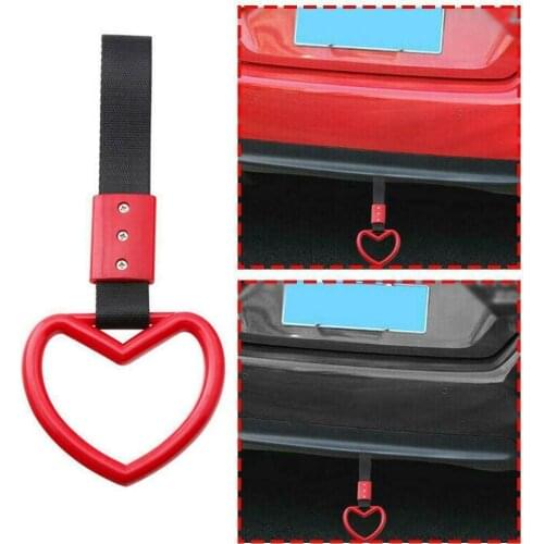 Customized Nylon Strap Car Tow Ring Handle Heart Shape Handle Inside Ring Train Bus Subway Warning Color 5 L3T0