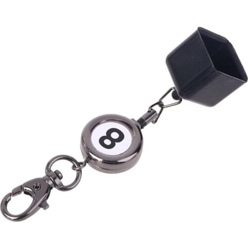 Portable Retractable Billiards Snooker Pool Cue Chalk Holder Drawing Keys Chain U2JB