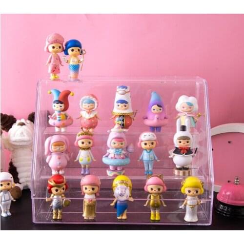Transparent acrylic material dustproof waterproof clamshell design a variety of options blind box doll display cabinet J06