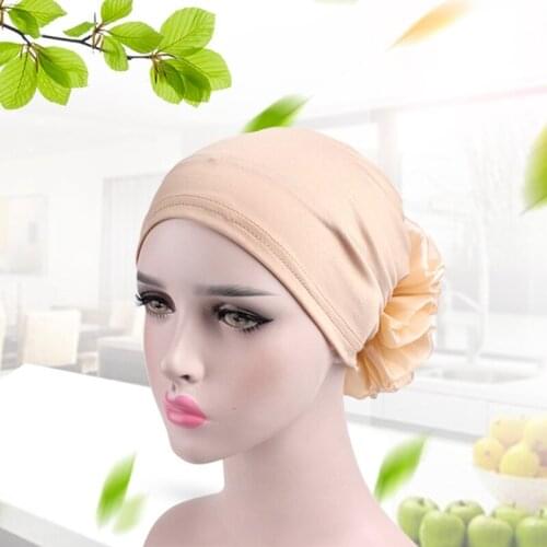 Hats For Women Muslim Pleated Flower Cancer Chemo Hat Beanie Scarf Turban Head Wrap Cap womens Hats Bonnet Femme