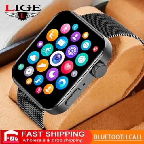 2021 LIGE New Smart Watch Bluetooth Call IOS Android Color Screen Multifunctional Clock Heart Rate Monitor Men Women Smartwatch