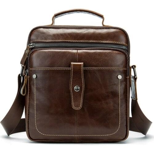 New Mans Crossbody Shoulder Bag Multi-Function Men Handbags Large Capacity Genuine Leather Bag For Male Business Messenger Bags