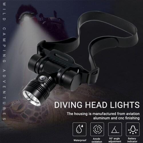 Led headlight waterproof headlight glare usb rechargeable night fishing light outdoor lighting L2 multifunctional diving light