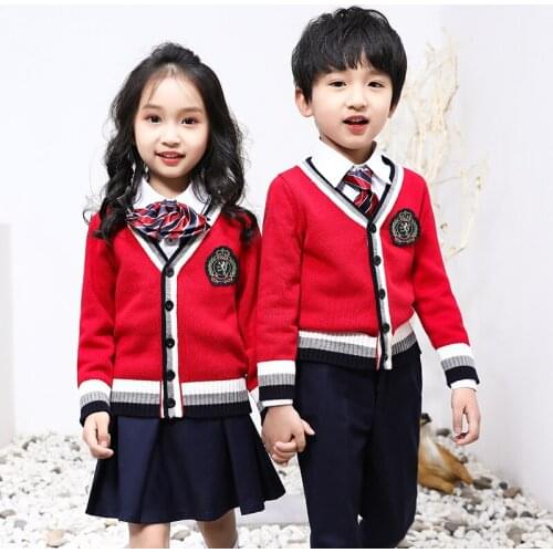New Arrival Clothing Kindergarten Children School Spring Autumn Fashion Unisex Boys' And Girls' Sweater Coat Plus Size 3-14 Year