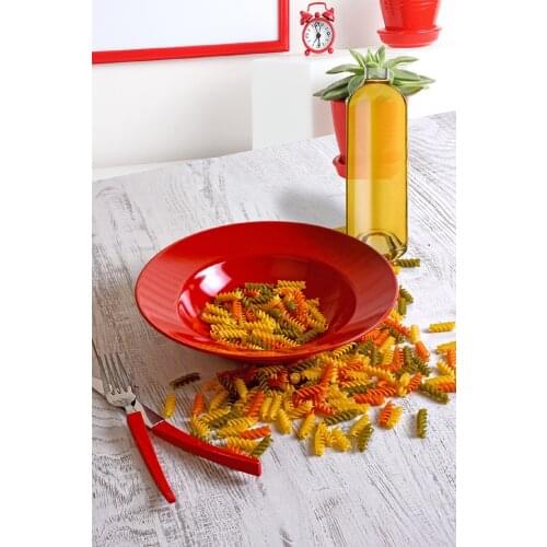 Red Delta Pasta Plate 26 Cm 4 pcs will be sent