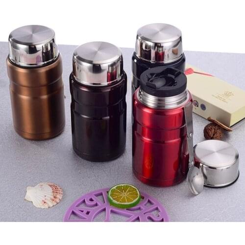 Hot Selling 500ml Double Wall Stainless Steel Vacuum Food Jar Container Braised Port With Spoon