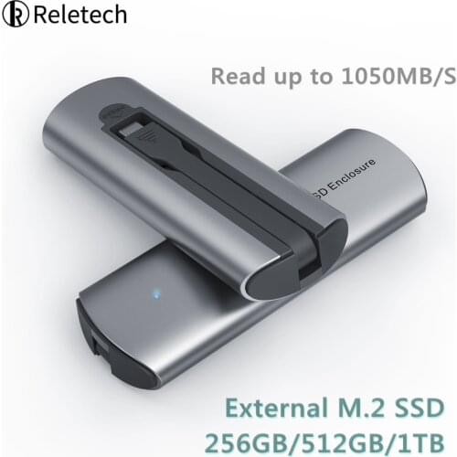 Reletech External hard drive Portable m.2 ssd 1 tb 500gb 256gb 10Gb/s Read Up to 1050MB/s externo m2 Solid State Drive