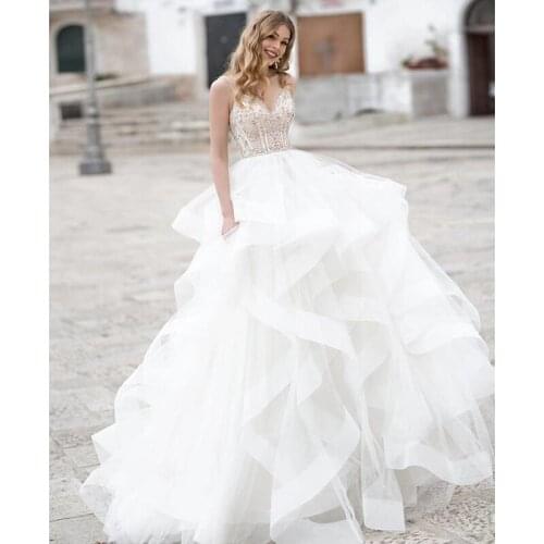 2021 New Fashion Sexy V Neck Embroidery Mesh Ruffles Wedding Women Long Dress Elegant Ball Gown Slim Lady Party Vestidos LF373