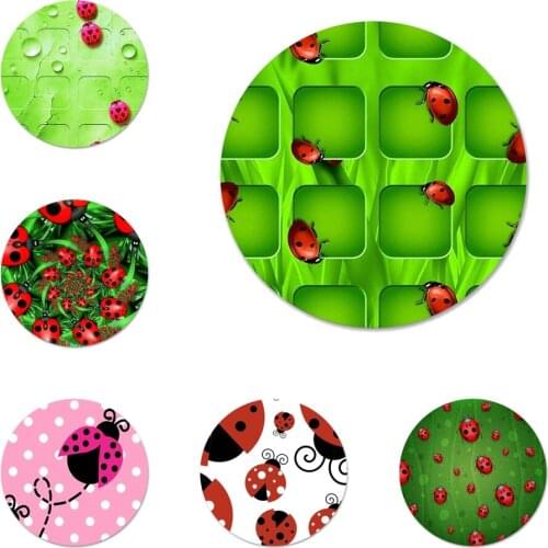 Lady bug Ladybug ladybird Icons Pins Badge Decoration Brooches Metal Badges For Clothes Backpack Decoration 58mm