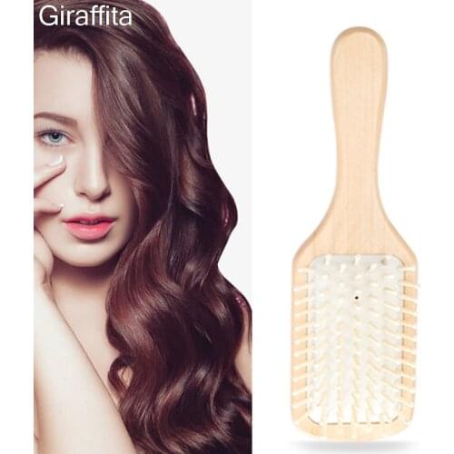 1PC Bamboo Handle Hair Comb Professional Healthy Paddle Hair Massage Brush Hairbrush Comb Scalp Hair Care Comb