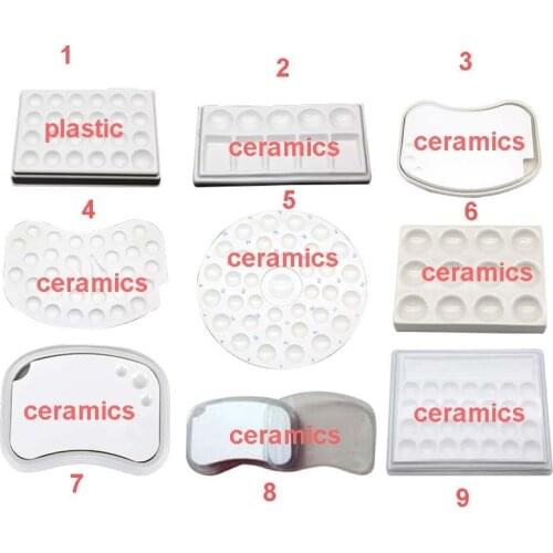 1PC Dental lab Dentist Porcelain Mixing Watering Moisturizing Plate Ceramic Palette With Transparent Cover For Glaze