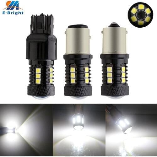 2pcs 12V DC White 3030 21 SMD P21W 1156 BA15S Led Bulbs 720LM BAU15S 1157 3157 7443 Backup Tail Turn Parking Lights Indicator