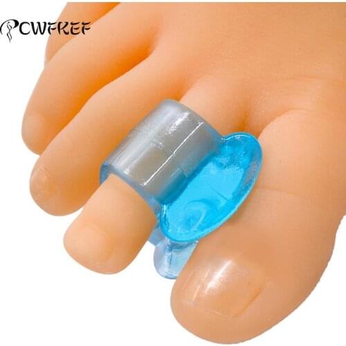 2pcs Blue Soft Silicone Gel Toe Separator Hallux Valgus Bunion Spacers Thumb Corrector Foot Care Tool
