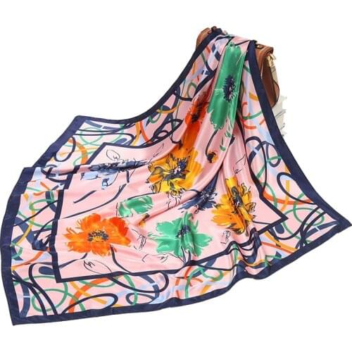 2021 Fashion Luxury Brand Floral Shawl Square Scarf Lady High Quality Wrap Pashmina Stole Bufandas Muslim Hijab