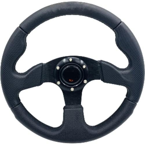 350mm Tuning Sport Racing Steering Wheel PVC Leather Drift Deep Car Competition Steering Wheel with Horn Button