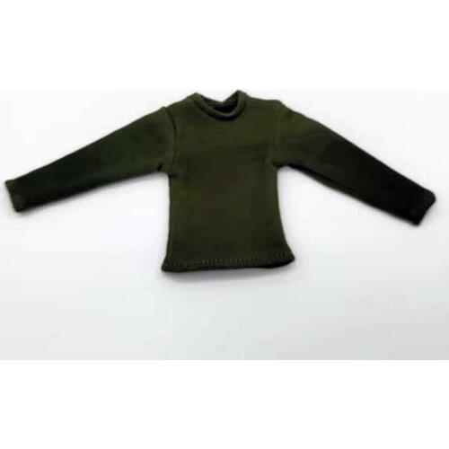 Army Green 1/12 Scale Long Sleeve T-shirt Model for 6" Figure Doll