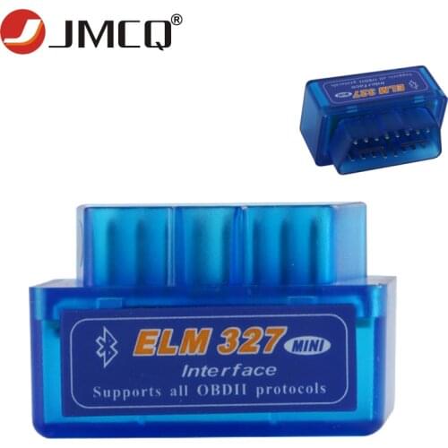 JMCQ Bluetooth Mini Elm327 OBD2 Scanner OBD V1.5 V2.1 Car Diagnostic Tool Code Reader for Android English Car Accessories