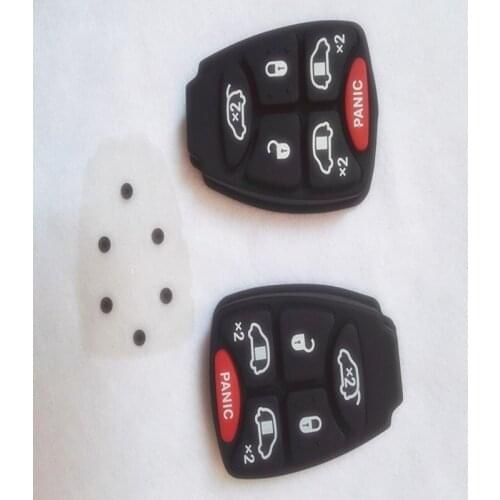 Free Shipping NEW REMOTE RUBBER 6 BUTTONS REPLACEMENT BUTTON PAD FOR CHRYSLER