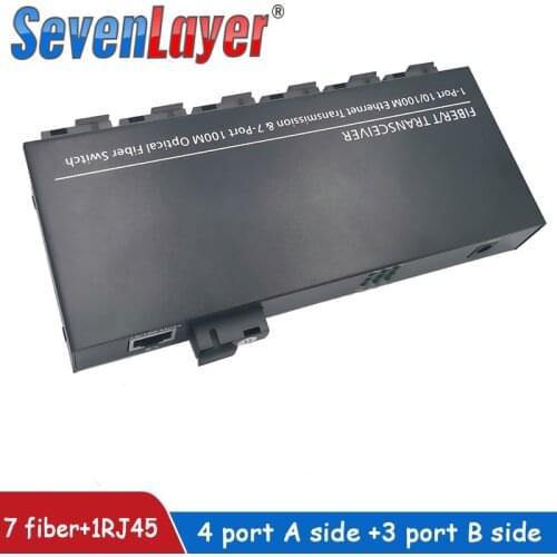 Fast Ethernet switch Converter 20KM Ethernet Fiber Optical Media Converter Single Mode 1 RJ45 and 7 SC fiber Port 10/100M