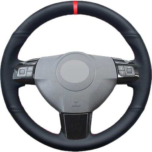 Black PU Leather Car Steering Wheel Cover for Opel Astra (H) Signum Corsa 2004-2009 Zaflra (B) 2005-2014 Vectra (C) 2005-2009