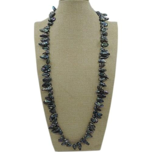 100% NATURE FRESHWATER PEARL LONG NECKLACE-90 CM PEARL NECKLACE ,black pearl necklace