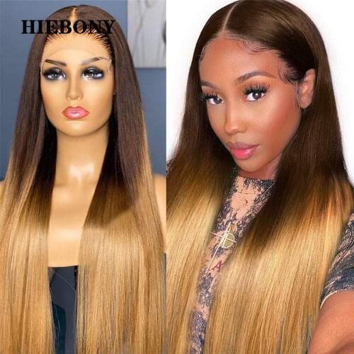 Ombre Blonde Straight Lace Front Human Hair Wigs with Baby Hair 13x6 Straight Lace Front Wigs Bleached Knots for Black Women