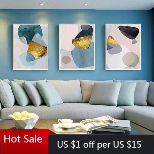 Geometric Poster moon Canvas Painting Abstra Shape Plant Art Pictures For Modern Living Room Decorative Prints Wall Decor